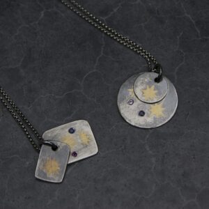 Keum Bo Lockets with Saphires and Tourmaline