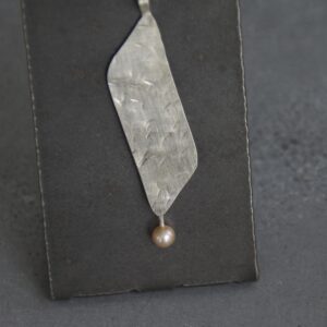 Hammered Silver and Pearl Pendant