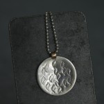 Hammered Silver and Gold Pendant