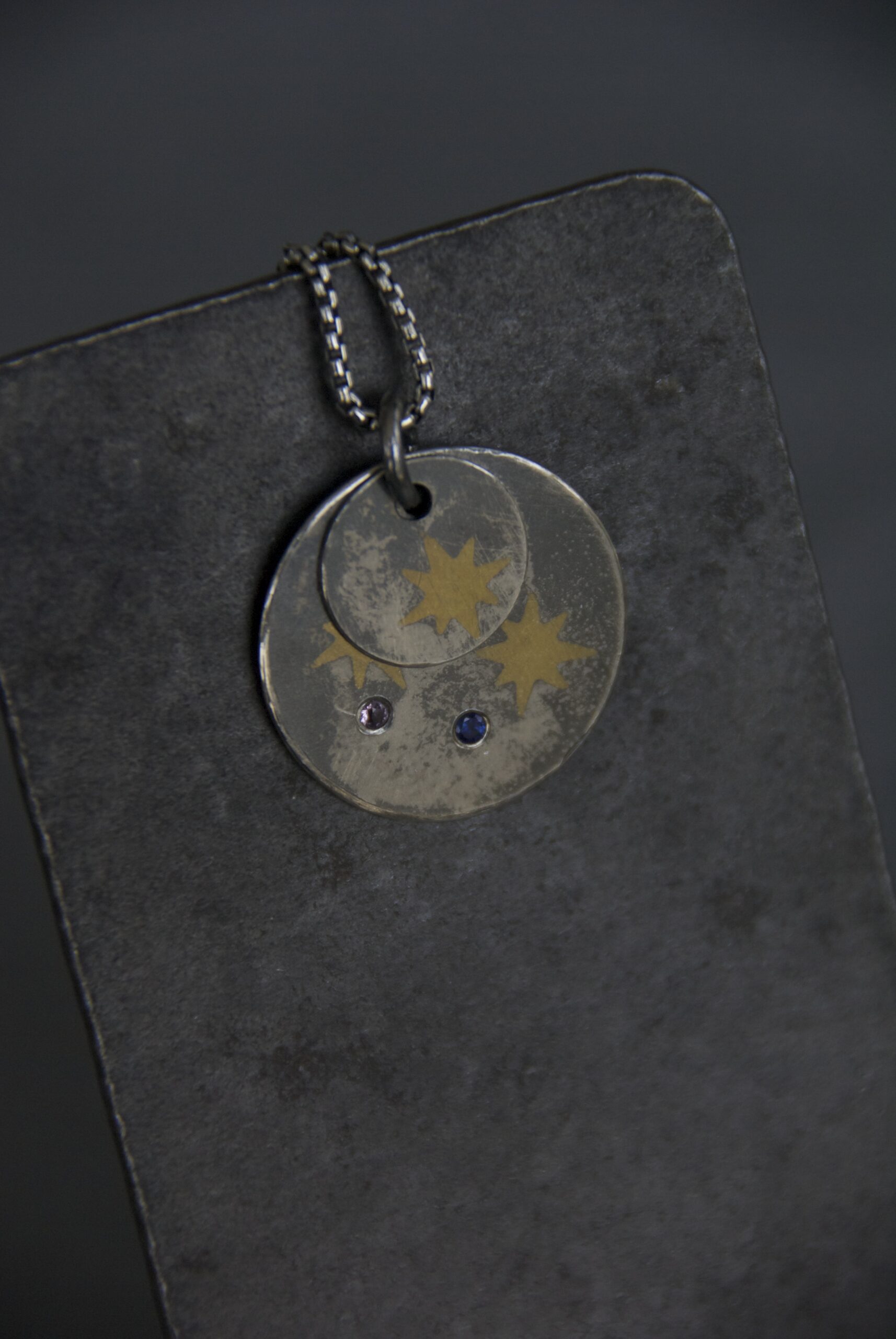 Keum Bo Lockets with Saphires and Tourmaline