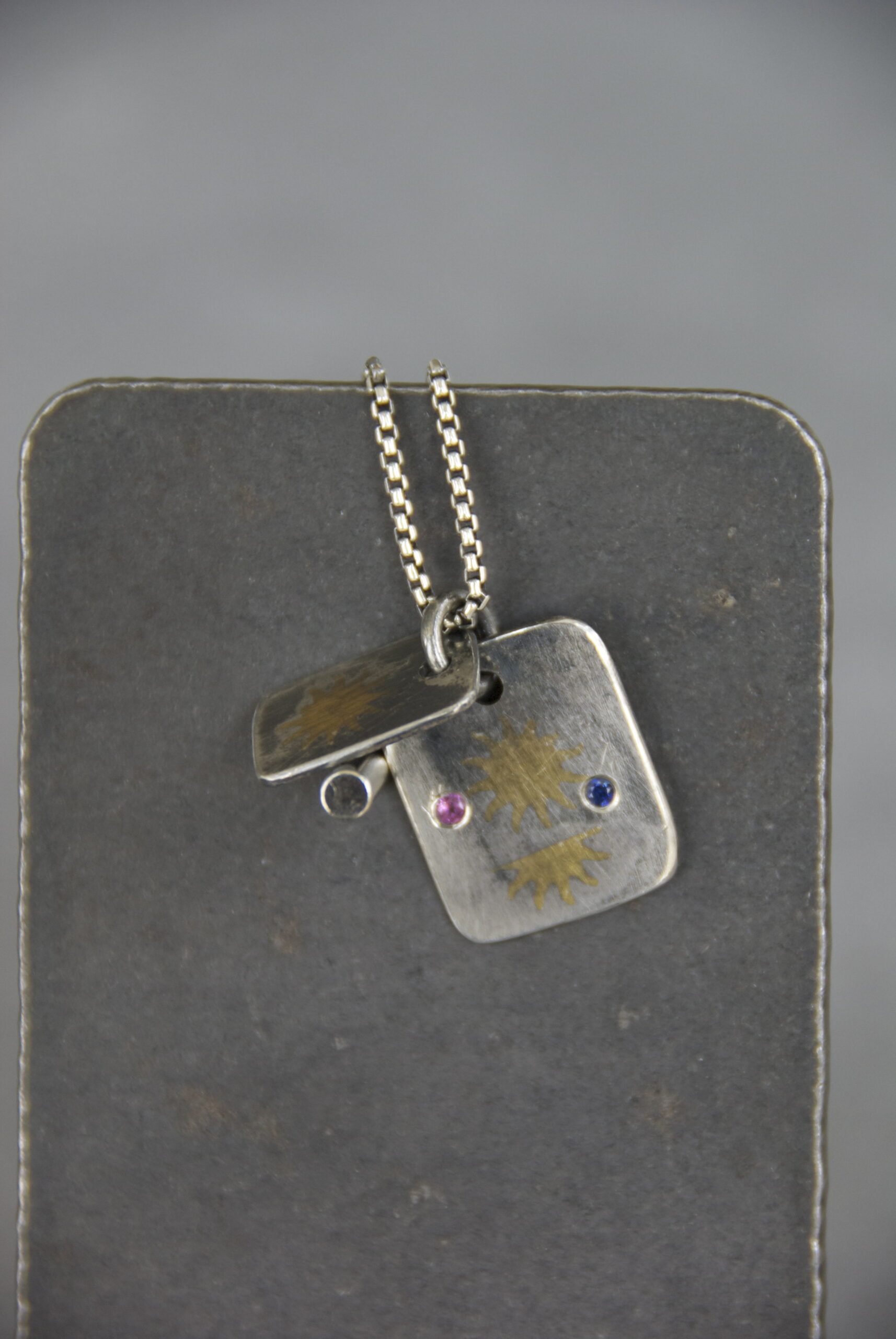 Keum Bo Lockets with Saphires and Tourmaline