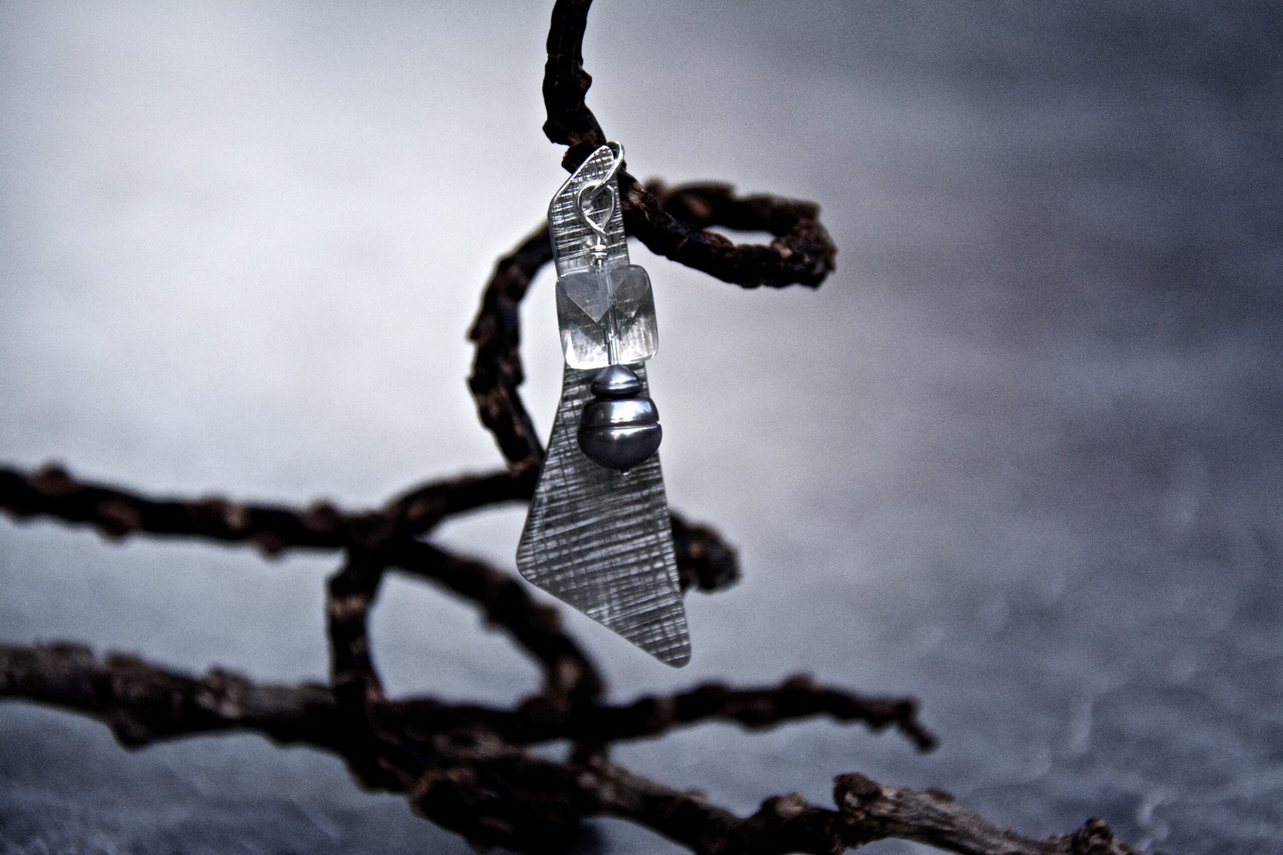Silver, Pearl and Rock Crystal Pendant