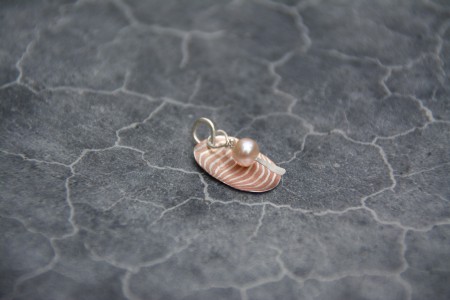 Copper, Silver and Pearl Pendant