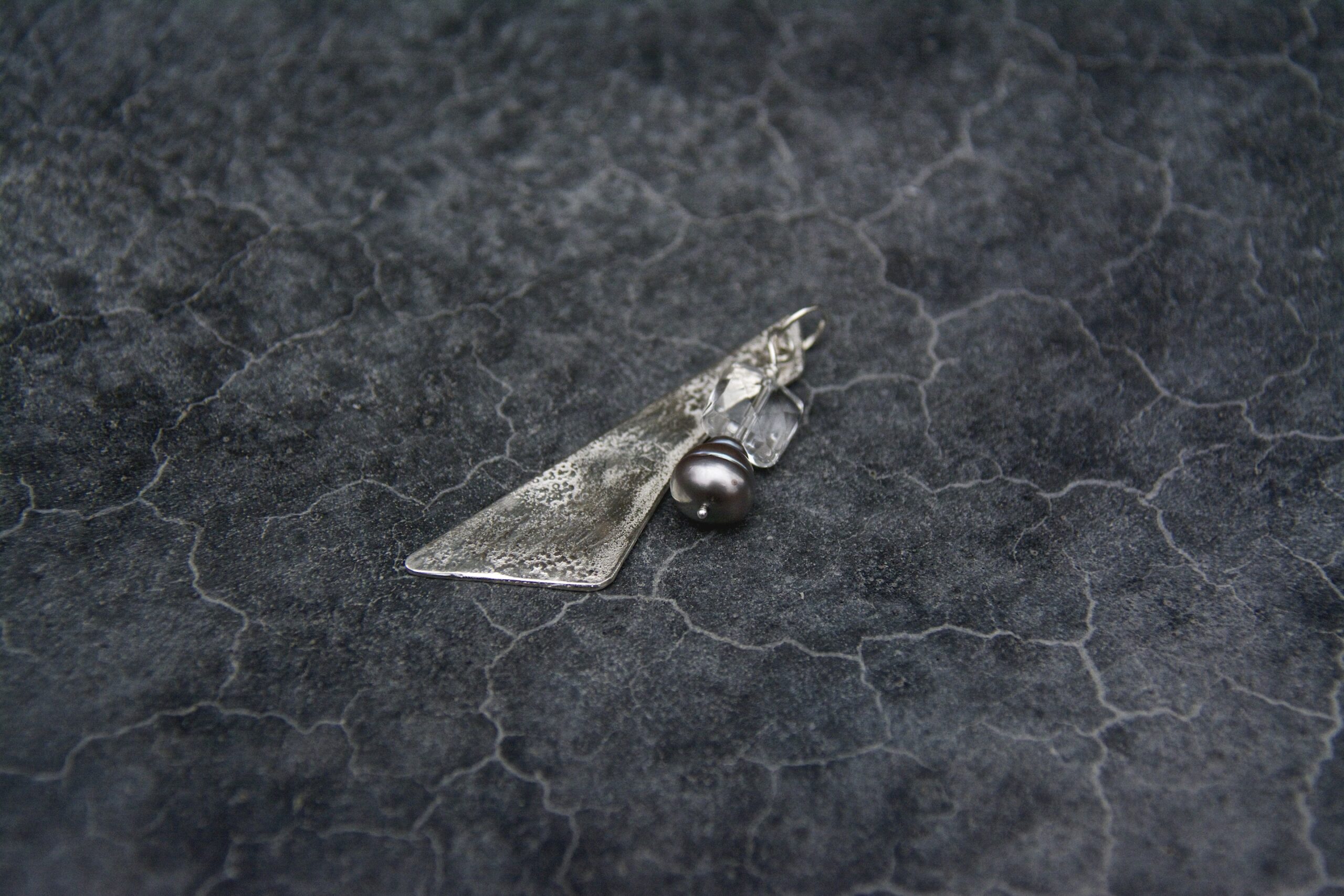 Silver, Pearl and Rock Crystal Pendant - Image 2