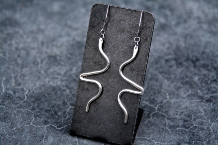 Silver Snake Earrings